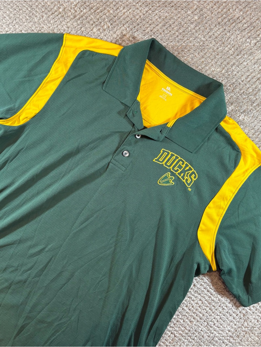 Oregon Ducks Men’s XL Green & Yellow Ducks Polo Shirt College Football Polo